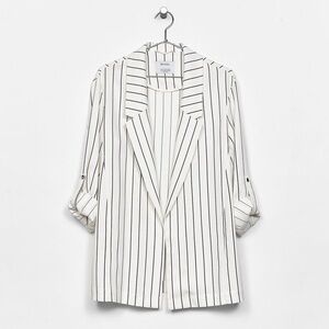 Bershka White Pinstripe Blazer - XS